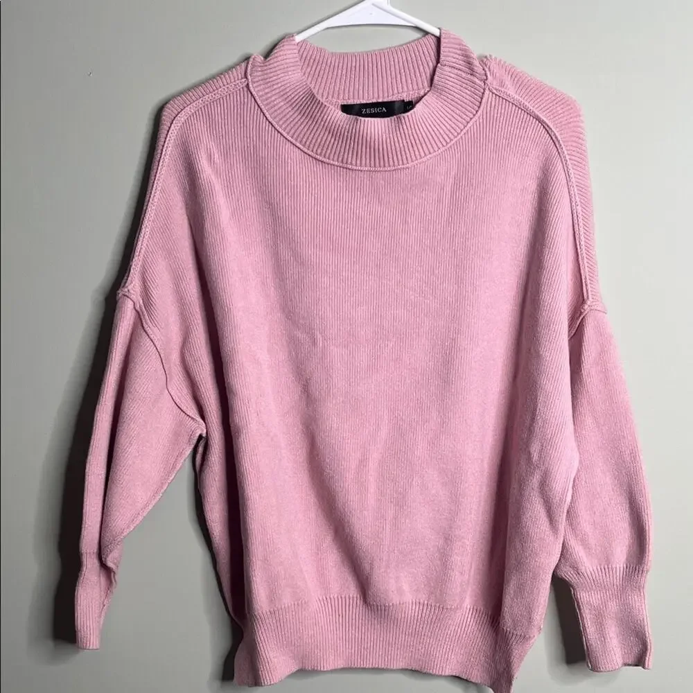 Zesica Pink ribbed Sweater Small